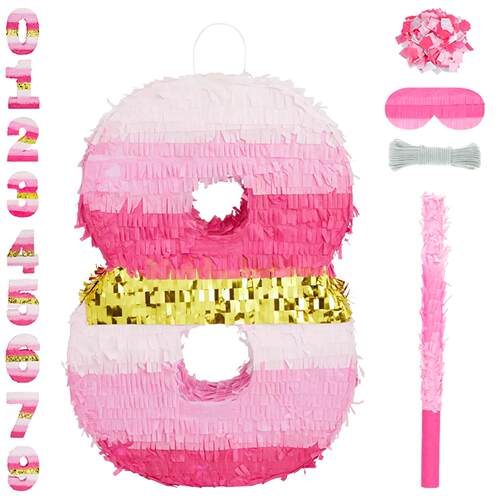 PanParty六一粉色彩虹数字皮纳塔生日聚会派对游戏道具pinata