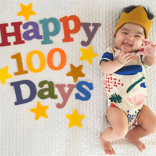 HAPPY100DAYS宝宝百日拍照道具
