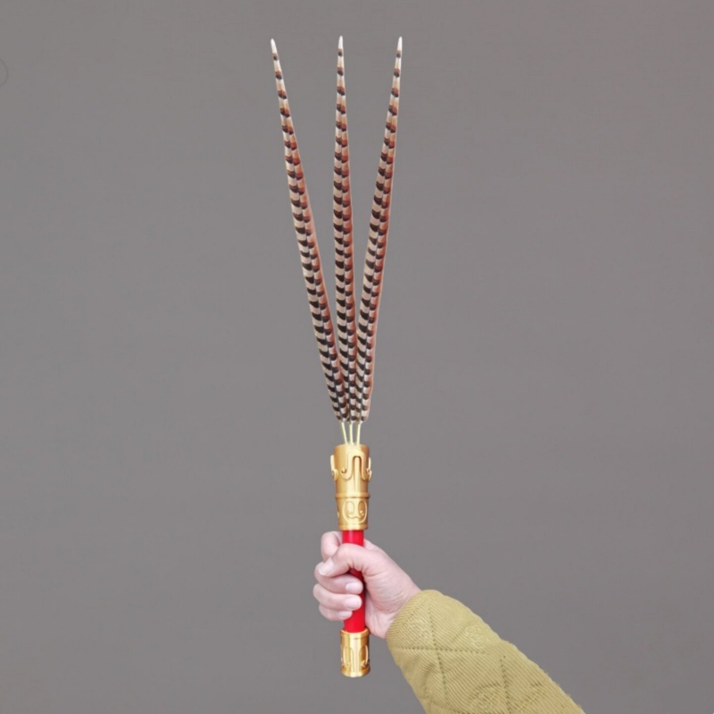 中式古典舞手羽 祭祖祭祀佾舞羽翟道具 戏曲翎子翎毛底座手柄把手