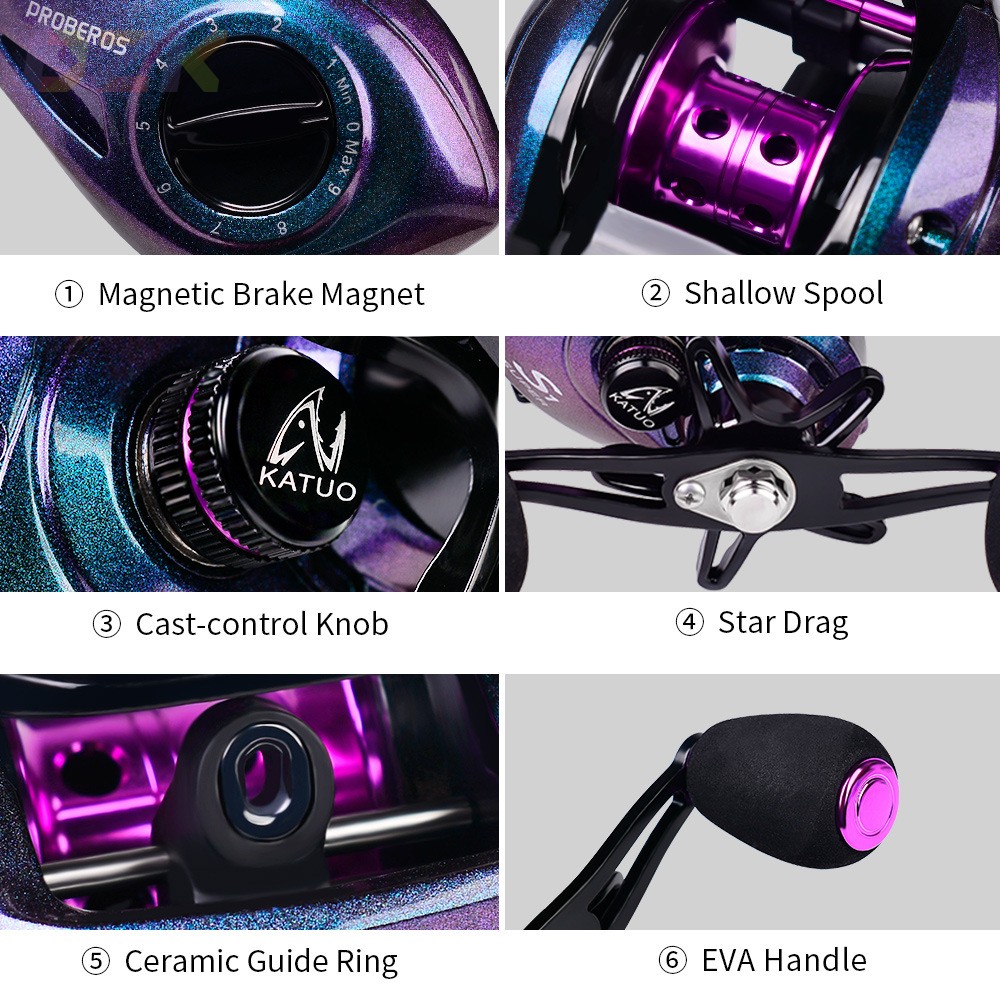 金属水滴轮路亚轮4+1轴路亚鱼线轮7.2:1变色龙炫彩海钓轮渔轮高t3