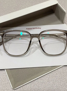 断货冷茶色!温柔小众复古方框可配度数素颜平光近视眼镜框架男女