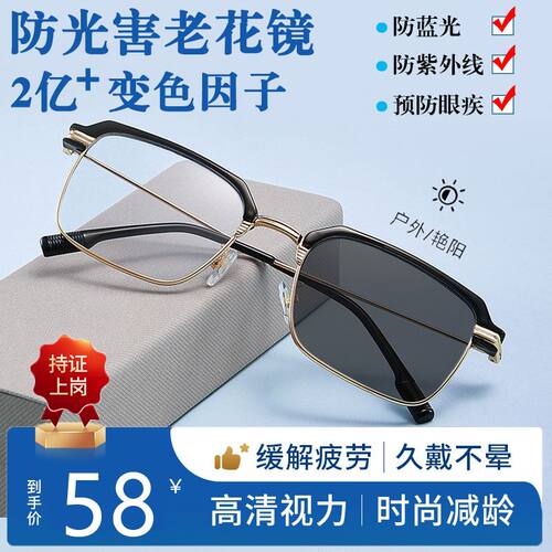 MEESR全框自动变色老花眼镜