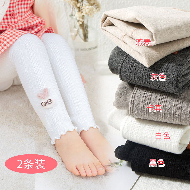 女童保暖打底裤秋冬加绒中厚儿童外穿长裤中大童宝宝黑色弹力棉裤