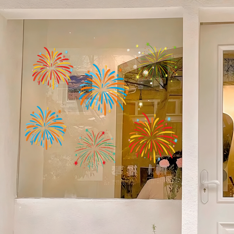 2026新款烟花新年快乐装饰贴纸