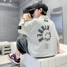 男童T恤2025夏季新款中大童酷帅男孩宽松薄款打底衫儿童外穿上衣T