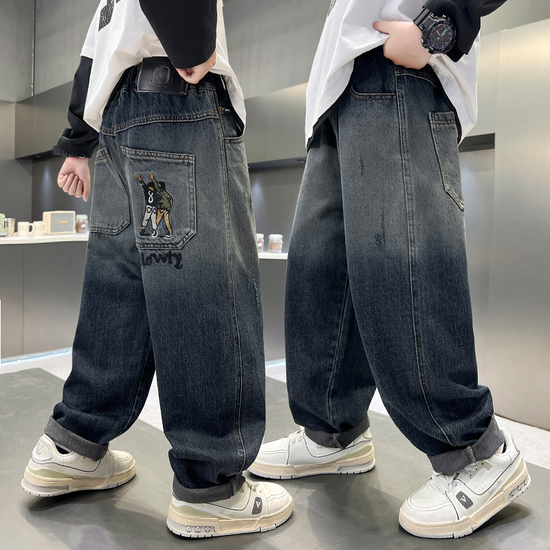 男童牛仔裤2025春秋新款长裤子潮