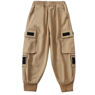 男童裤子2025新款中大童酷帅男孩炸街春秋长裤儿童加厚工装裤