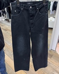 （现货）DaHai自主vujade010大阪限定水洗黑泼墨baggy牛仔裤ken