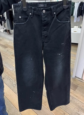 （现货）DaHai自主vujade010大阪限定水洗黑泼墨baggy牛仔裤ken