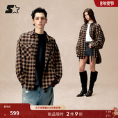 刘耀文同款 STARTER格纹衬衫 新男生纯棉宽松百搭休闲女生上衣外套