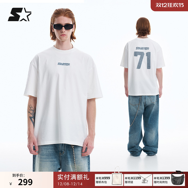 STARTER短袖T恤2025夏季新款男女同款纯棉简约百搭运动休闲上衣