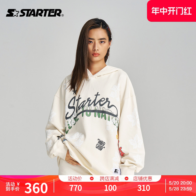 Starter男女同款连帽卫衣学院风