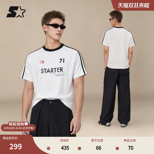 STARTER短袖T恤2026春夏运动休闲新款纯棉印花男款短袖女生上衣