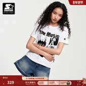 棉新款 时尚 美式 STARTER牛仔裤 休闲水洗裤 子百搭显瘦女款 牛仔短裤