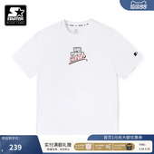 短袖 复古纯棉白色图案印花圆领百搭男女同款 上衣 T恤美式 STARTER