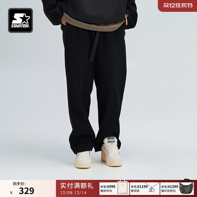 STARTER针织长裤2024秋季新款男女同款休闲宽松直筒裤长裤裤子