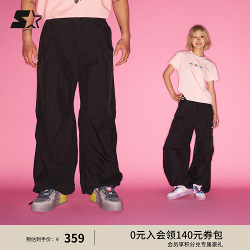 STARTER梭织长裤2025秋季新款男女同款宽松休闲运动伞兵裤裤子