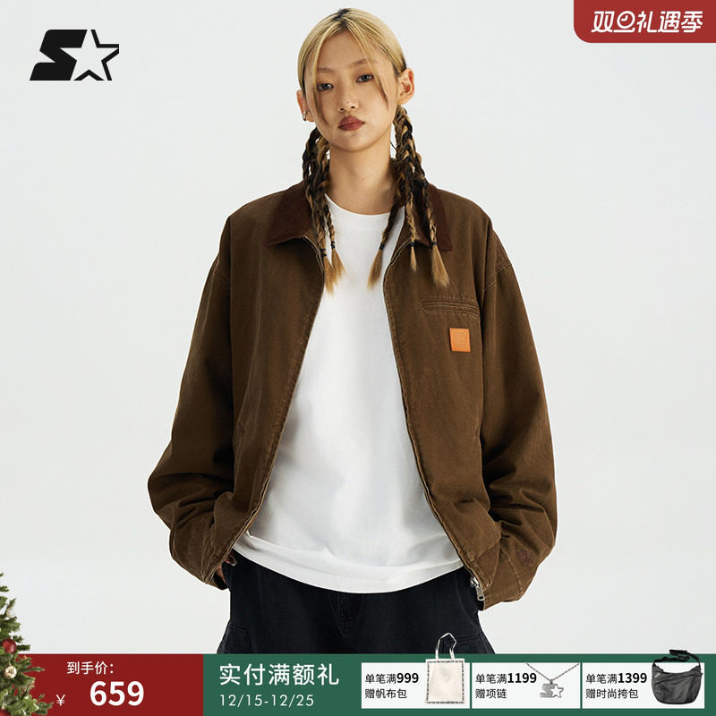 STARTER夹克2024秋冬新款男女同款美式复古保暖灯芯绒外套上衣