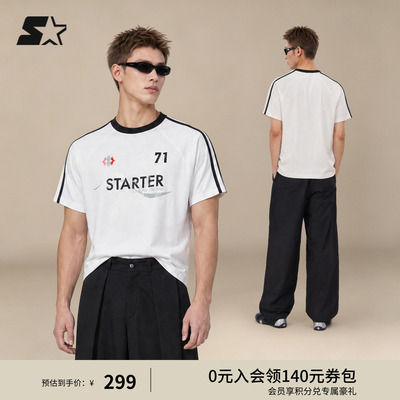 STARTER短袖T恤2026春夏运动休闲新款纯棉印花男款短袖女生上衣