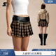 穿搭复古迷你格子A字裙短款 STARTER裙裤 美式 新款 格纹两穿裙子 秋季