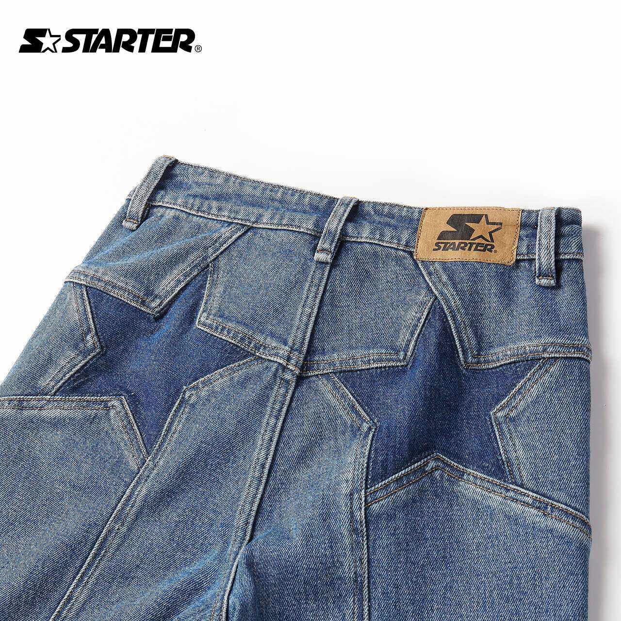 STARTER 청바지 면 2024 봄 신작 데님 바지 다목적 슬리밍 바지 여자 스트레이트 팬츠