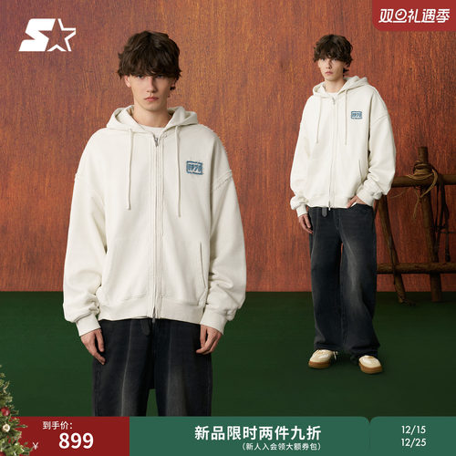 STARTER卫衣2026春季新款纯棉休闲运动宽松女生连帽卫衣男生外套