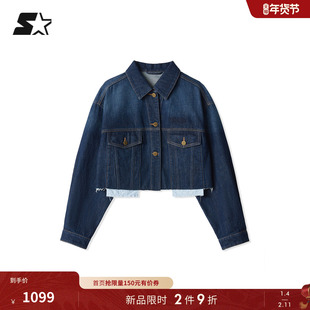 STARTER牛仔夹克2026春季新款短款纯棉百搭复古原牛夹克女生外套