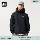 STARTER梭织外套春秋款 休闲运动连帽保暖外套上衣 宽松男女同款