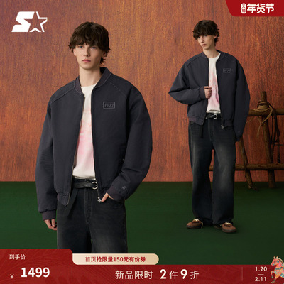 STARTER棉服2026春季新款保暖休闲宽松复古男100%棉外套女生上衣