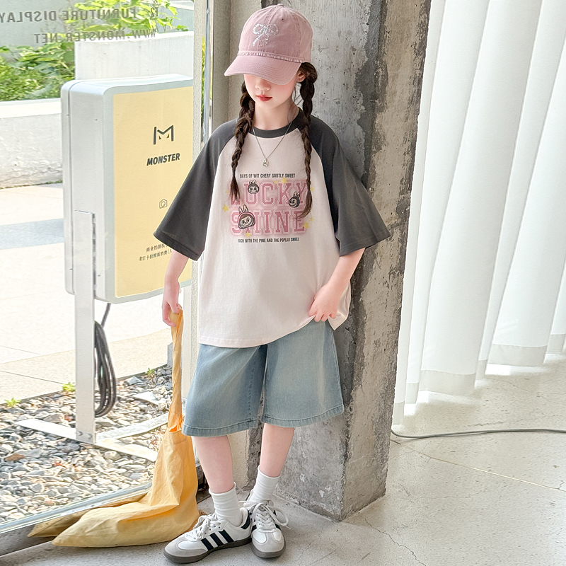 女童牛仔短裤夏装2025新款儿童外穿五分裤夏季12岁女孩中裤大童装