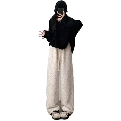 长裤欧绵绒阔腿裤女童裤子春秋款