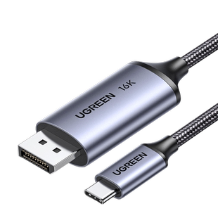 绿联typec转dp线2.1转换2K240/360Hz接头displayport适用Mac安卓iPhone17雷电4/3笔记本usbc外接显示器接口