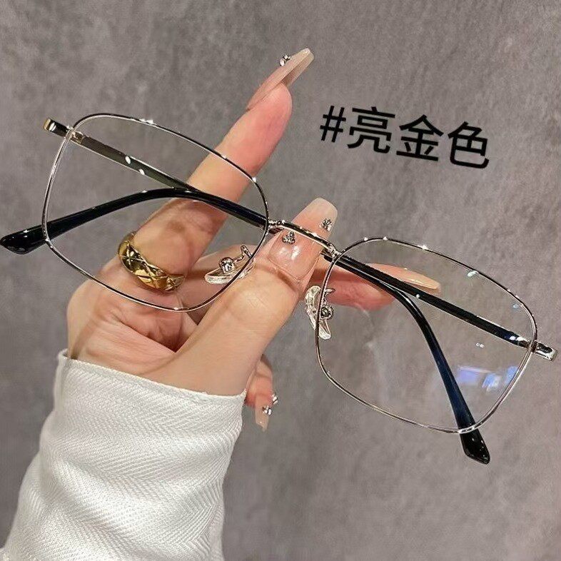 禁欲金丝边斯文男士近视眼镜框女潮复古小窄框长方形黑色太阳眼镜