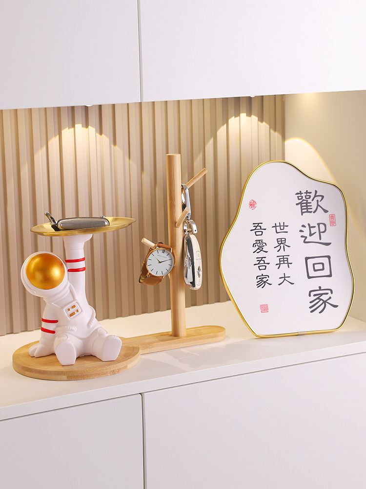 创意欢迎回家宇航员入口门门廊装饰品钥匙储存乔迁之家客厅装饰礼