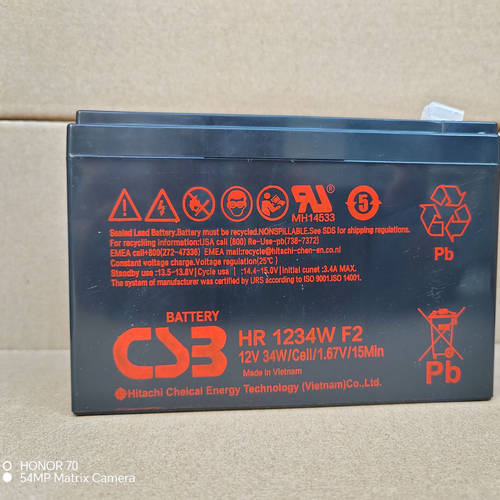CSB蓄电池hr1234w F2 12v9ah电梯应急电源ups主机内置电池专用