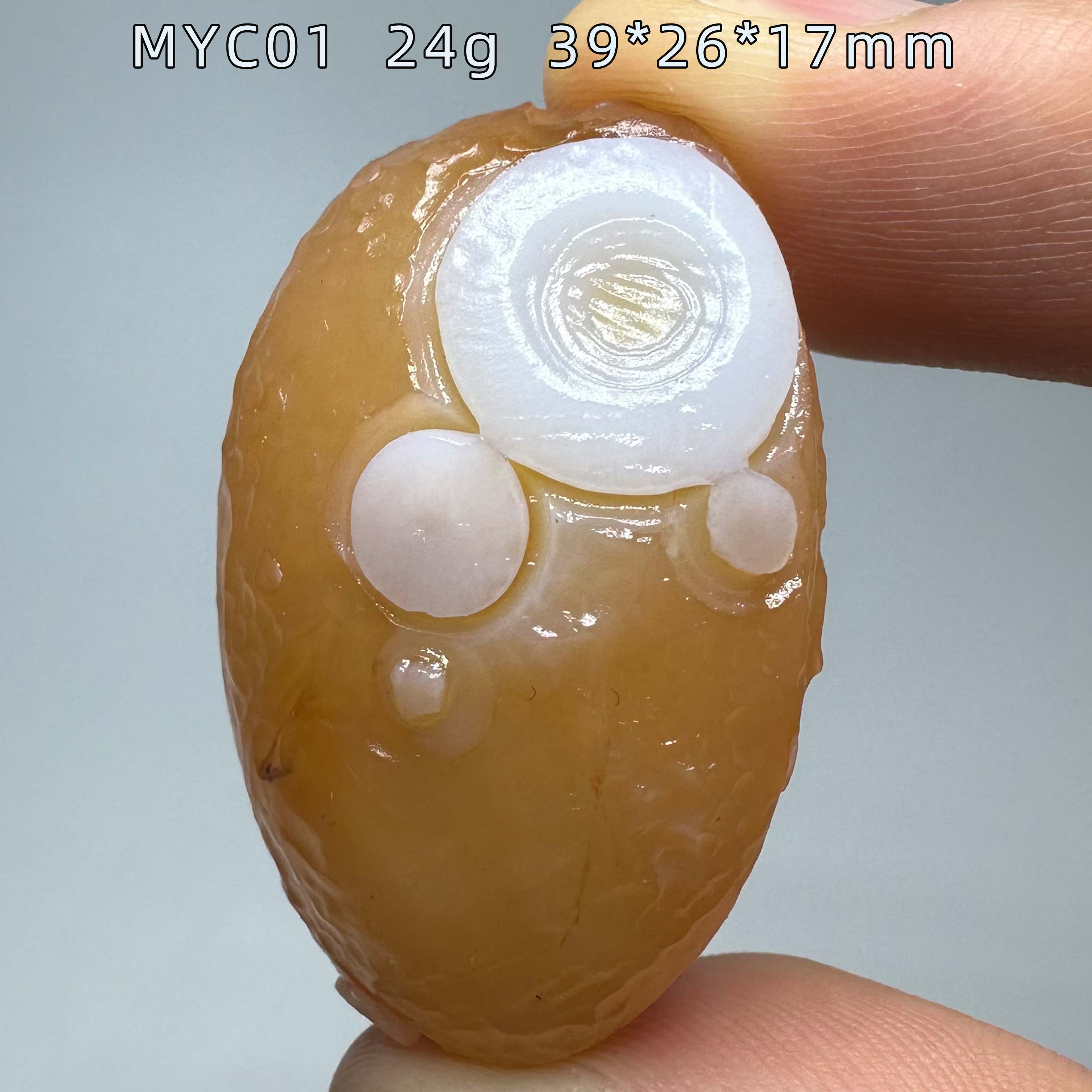 阿拉善戈壁玛瑙眼天然外蒙古花眼玛瑙原石天眼手把件奇石天珠摆件