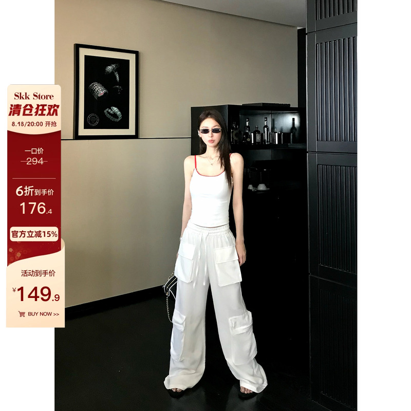 天丝苎麻宽松口袋休闲裤垂感慵懒