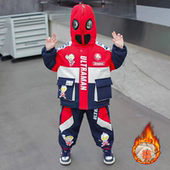 加绒加厚两件套男孩加棉外套冲锋衣 2026年新款 男童奥特曼套装 冬季