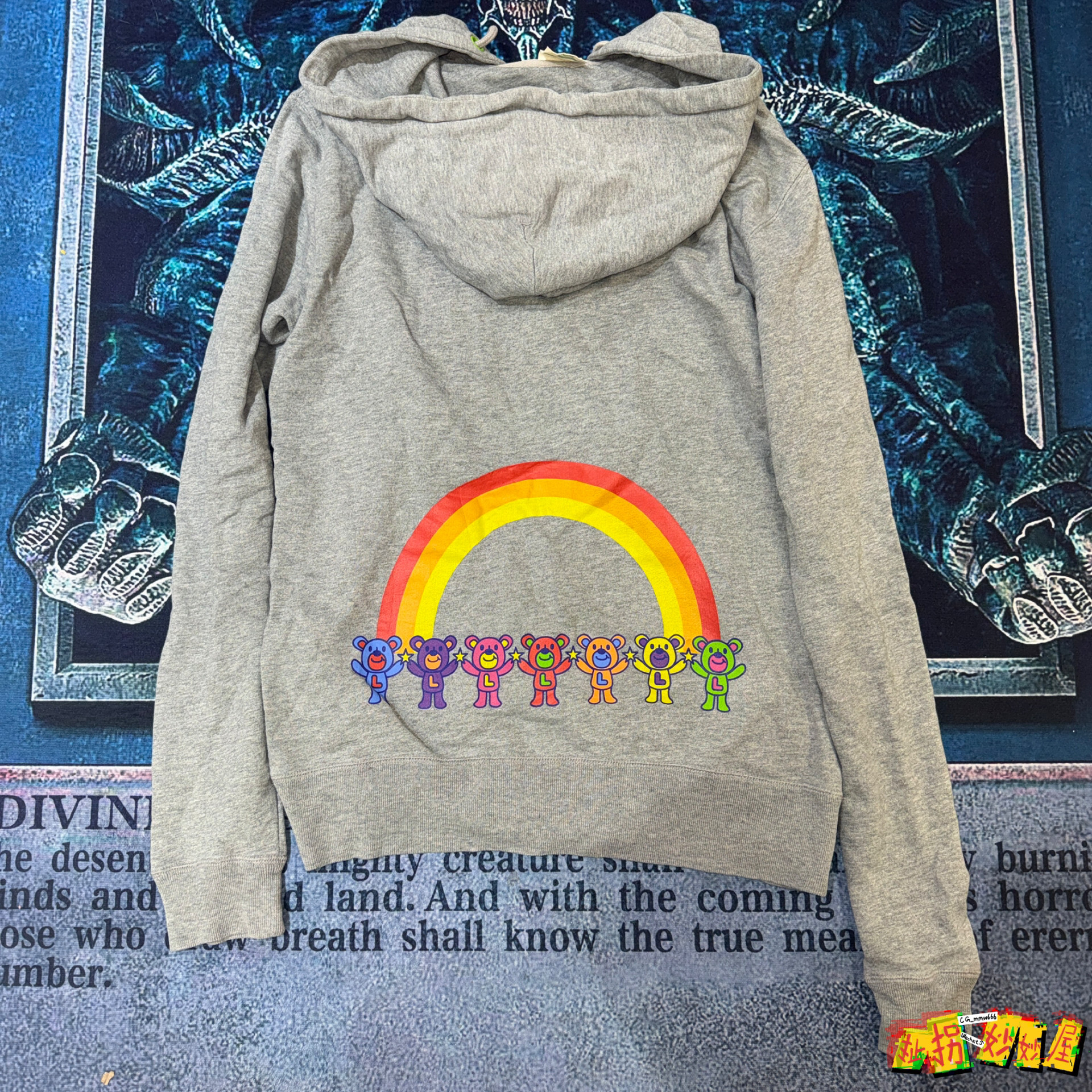 【现货掉落】laundry日牌中古稀有孤品可爱外套长袖彩虹小熊童趣