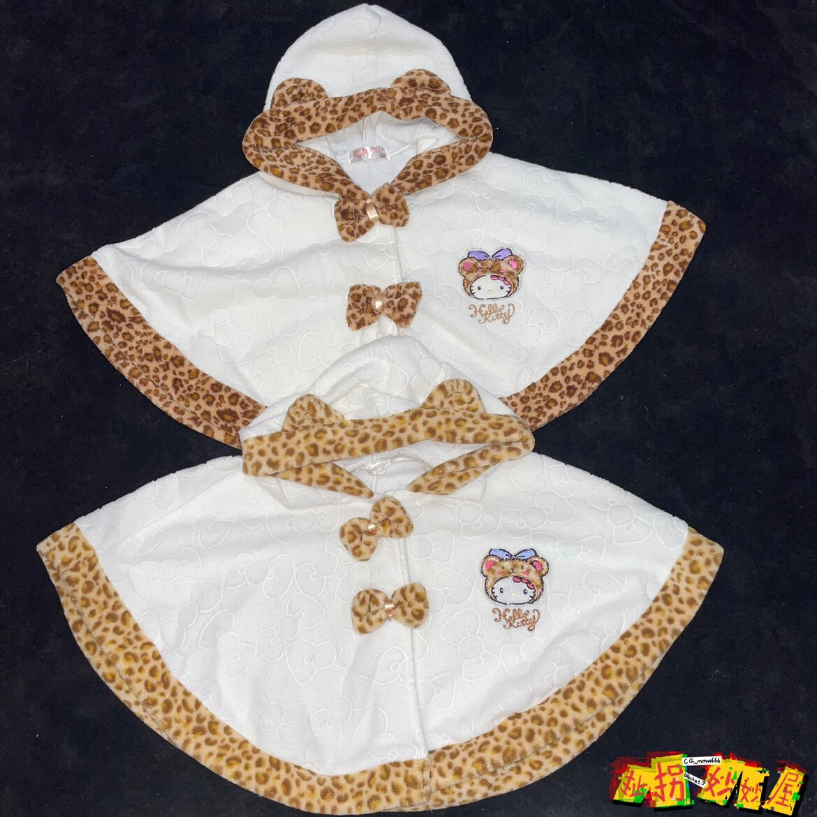 【现货掉落】HelloKitty日牌中古稀有孤品可爱斗篷豹纹原宿童趣