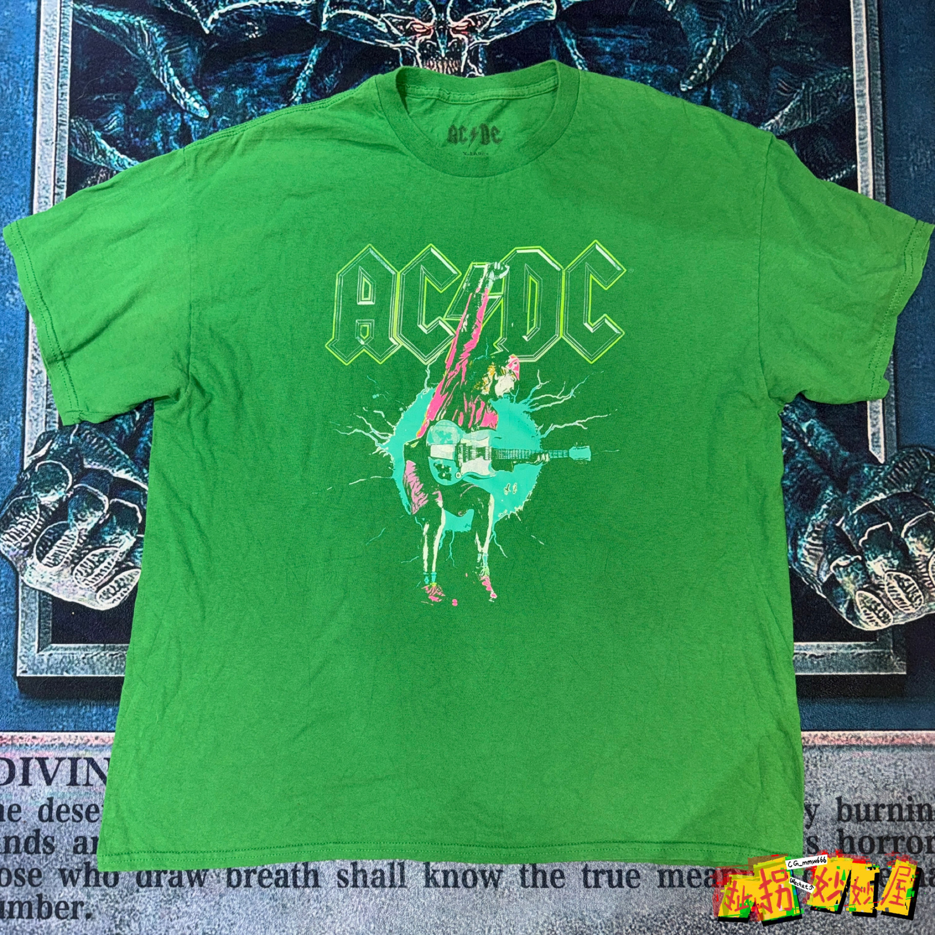 【现货掉落】acdc中古稀有孤品乐队T古着oversize朋克摇滚