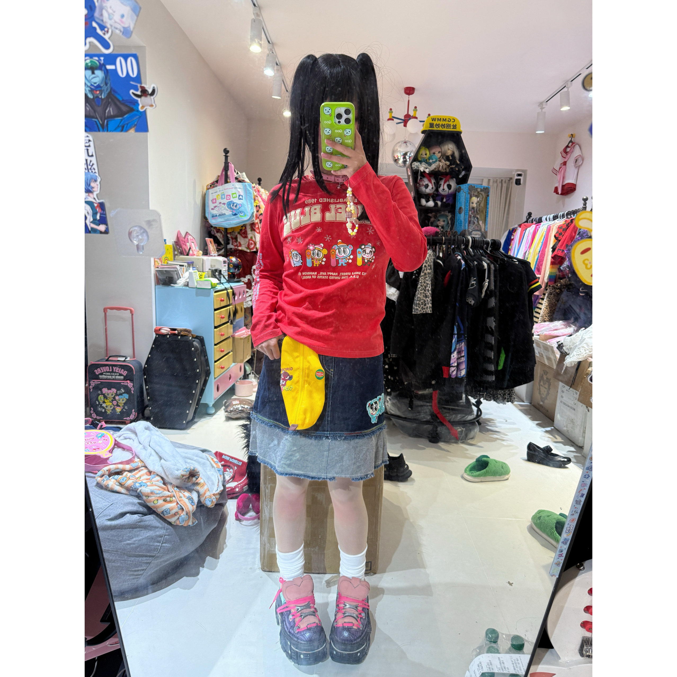 【现货掉落】angelblue日牌中古稀有孤品可爱长袖卫衣大码