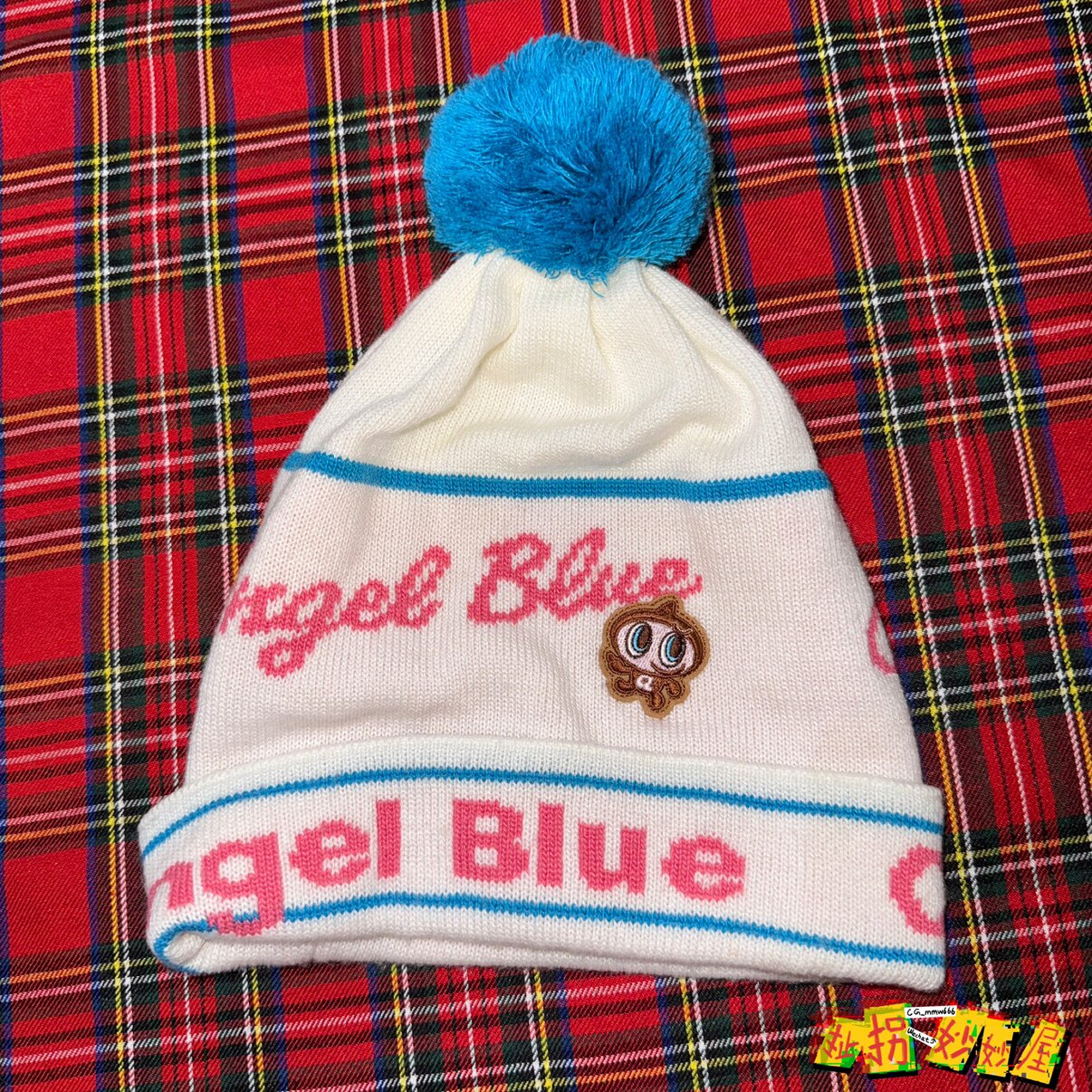 【现货掉落】angelblue日牌中古稀有孤品可爱冷帽针织毛球童趣y2k