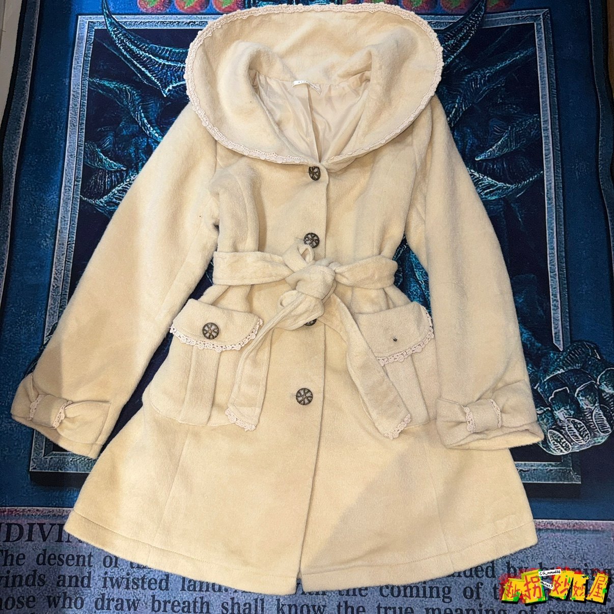 【现货掉落】axesfemme日牌中古稀有孤品可爱风衣呢子大衣外套