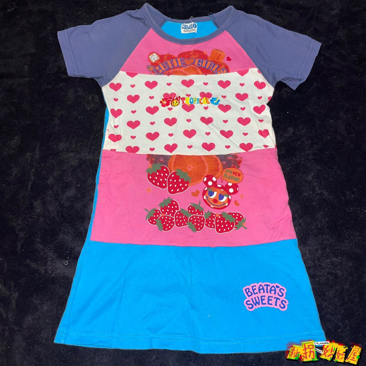 【现货掉落】klc日牌中古稀有孤品可爱短袖长款原宿童趣y2kdecora