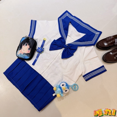【现货掉落】bodyline全新再贩萌款宝石蓝彩虹战队jk制服水手服