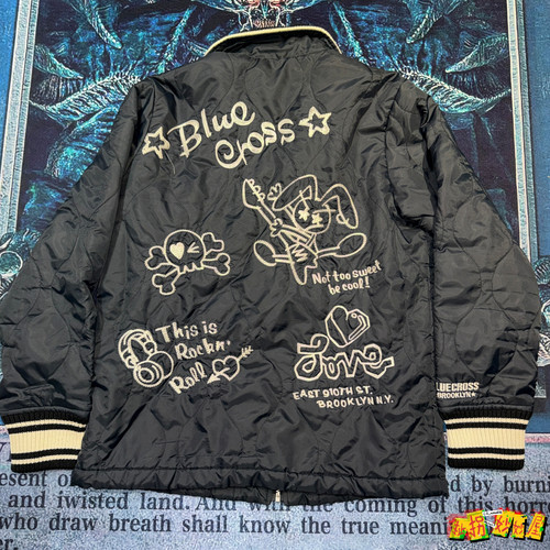 【现货掉落】bluecross日牌中古稀有孤品可爱夹棉外套刺绣童趣y2k