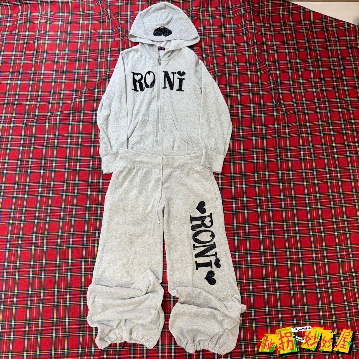 【现货掉落】roni日牌中古稀有孤品可爱运动套装长袖古早味