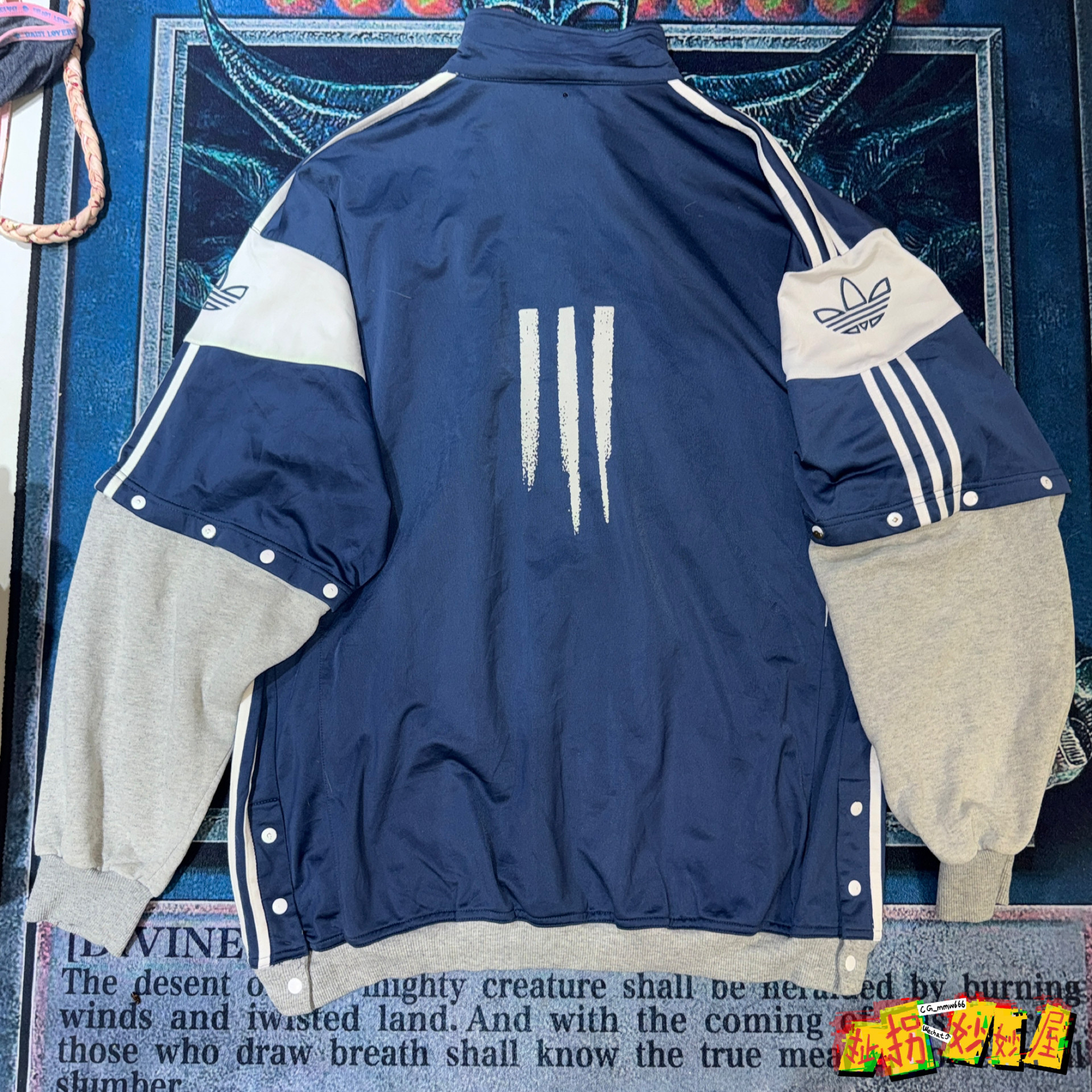 【现货掉落】adi.das中古稀有孤品可拆卸袖外套oversize古着原宿