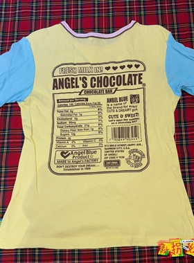 【现货掉落】angelblue日牌中古稀有孤品可爱短袖原宿童趣T恤y2k
